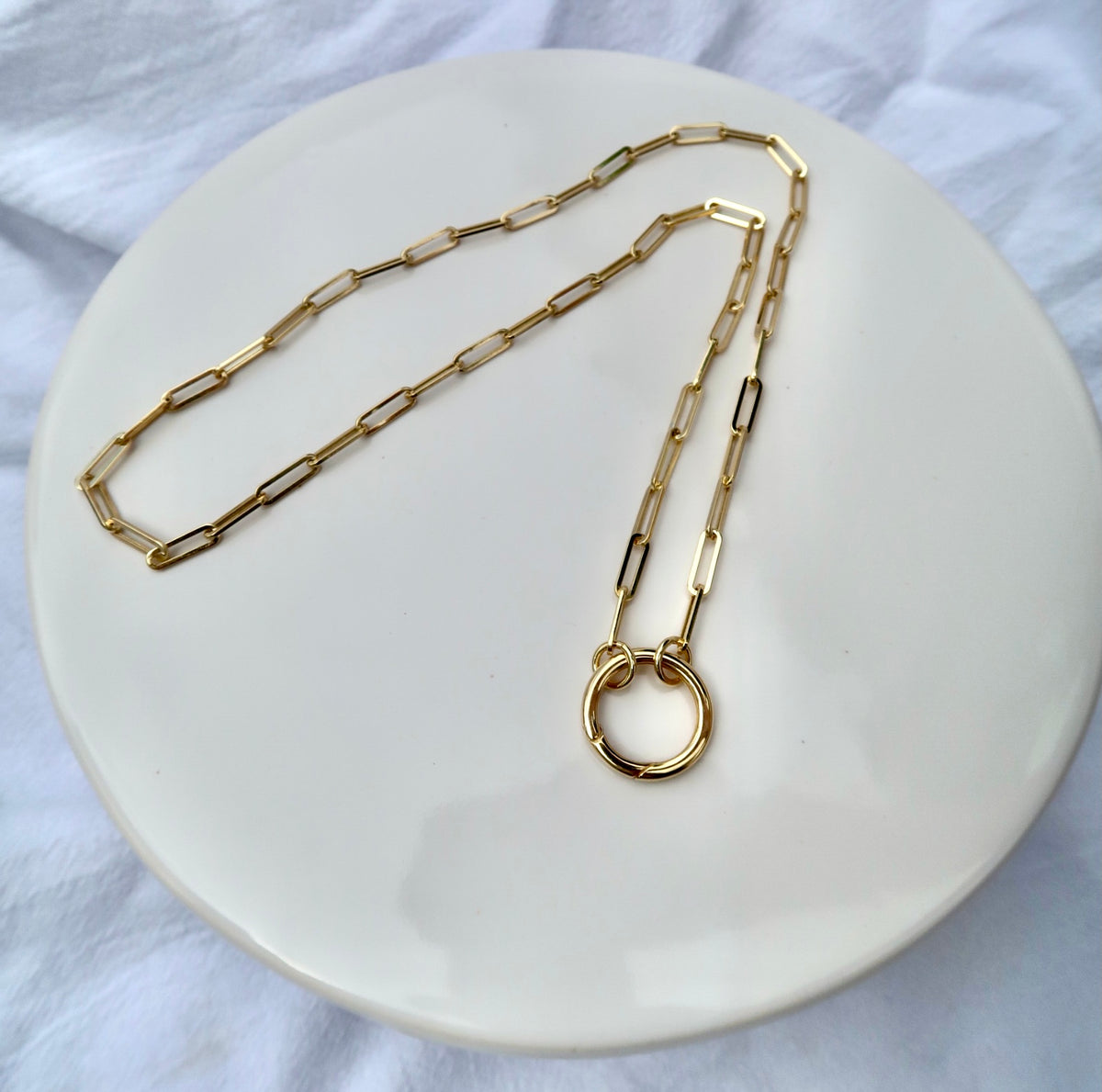 Keepsake Necklace Gold Round Push Lock Adelaide Niketas Designs