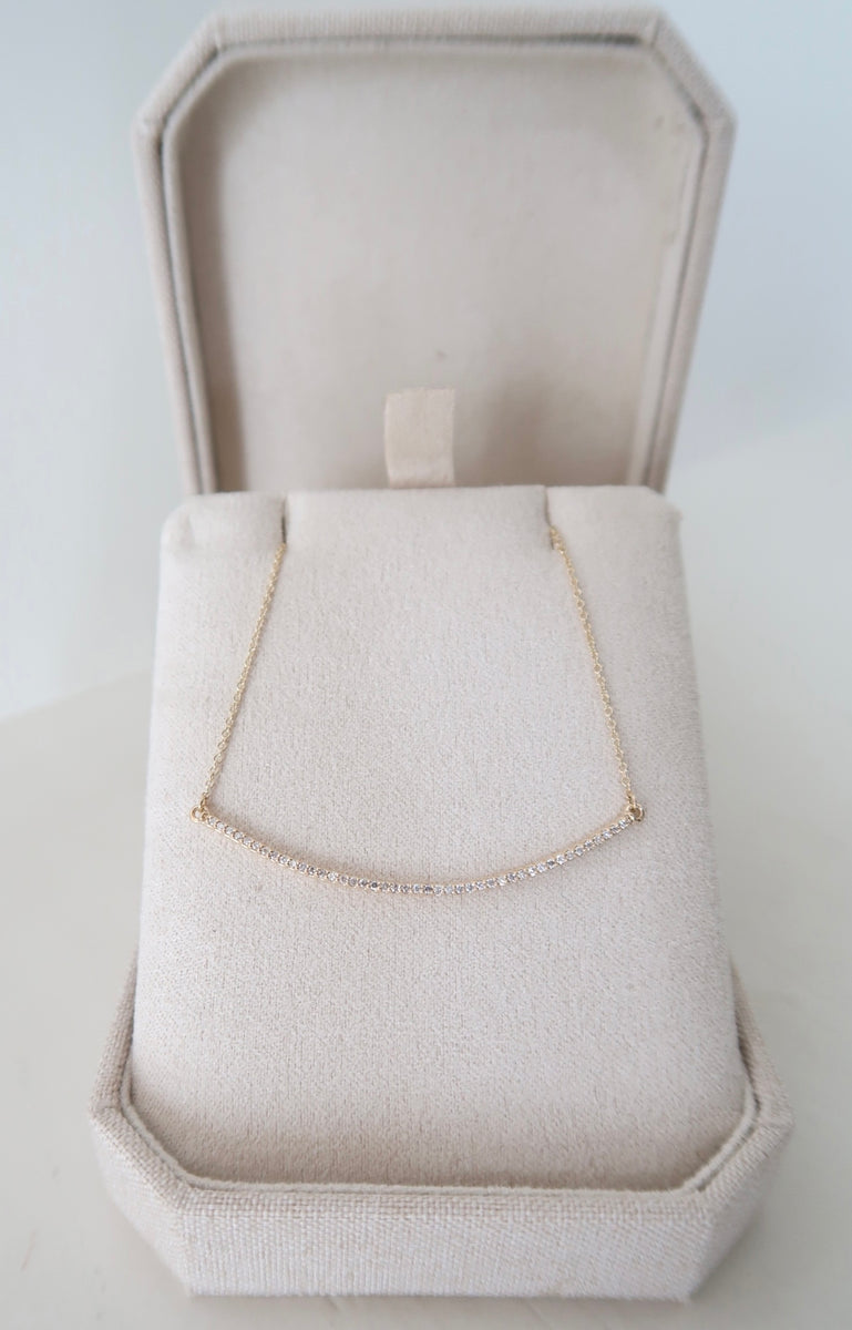 Curved Diamond Bar Necklace Adelaide Niketas Designs