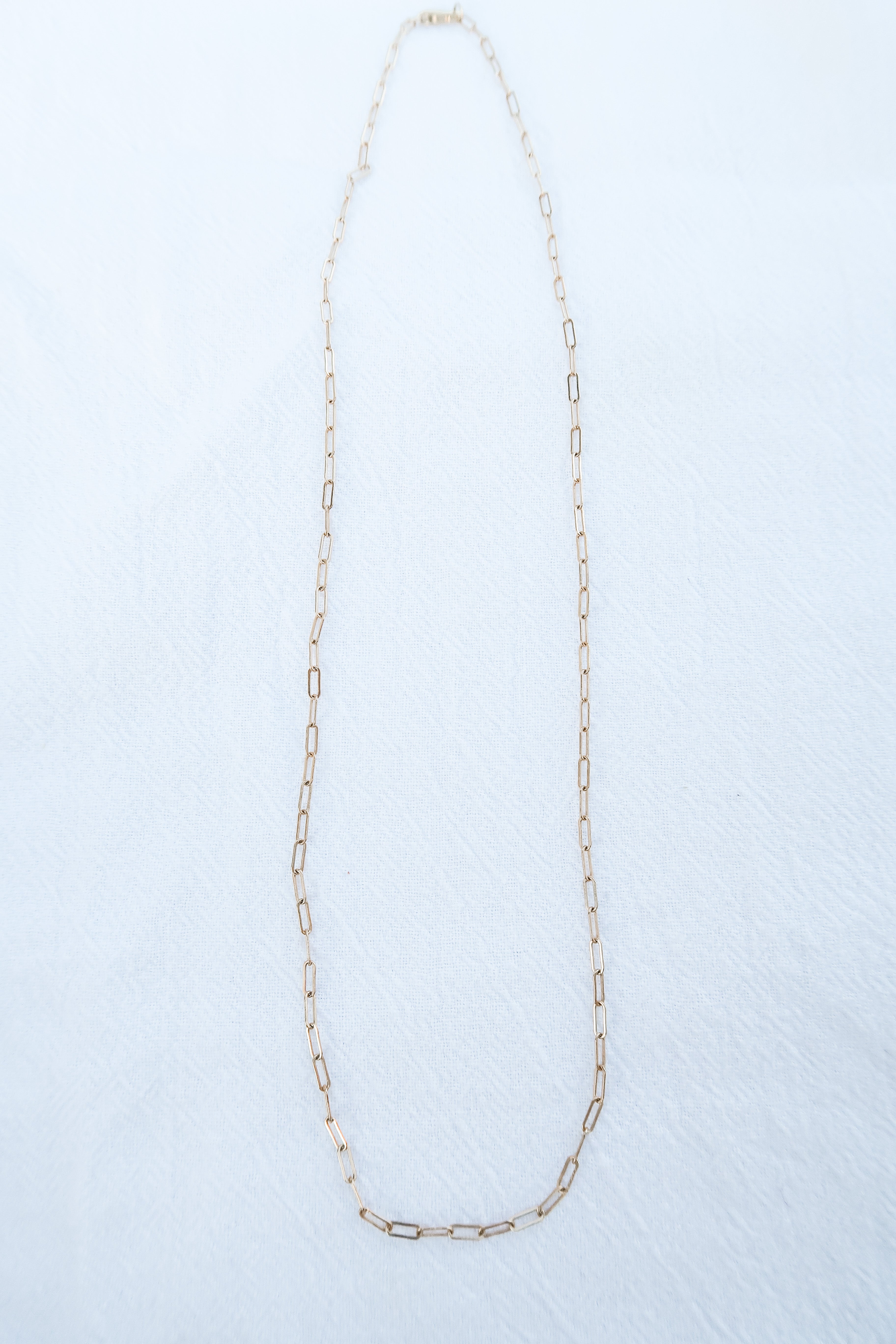14K Gold Dainty Paperclip Chain