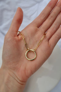 Keepsake Necklace - Gold Round Push Lock