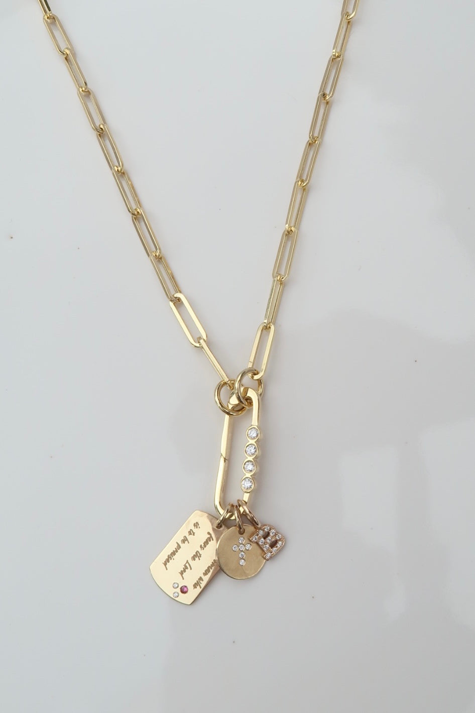 Charm Collector Keepsake Necklace - Diamond Push Lock