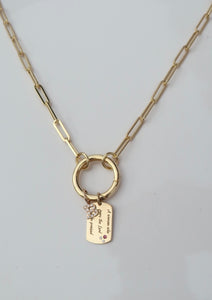Charm Collector Keepsake Necklace - Gold Round Push Lock