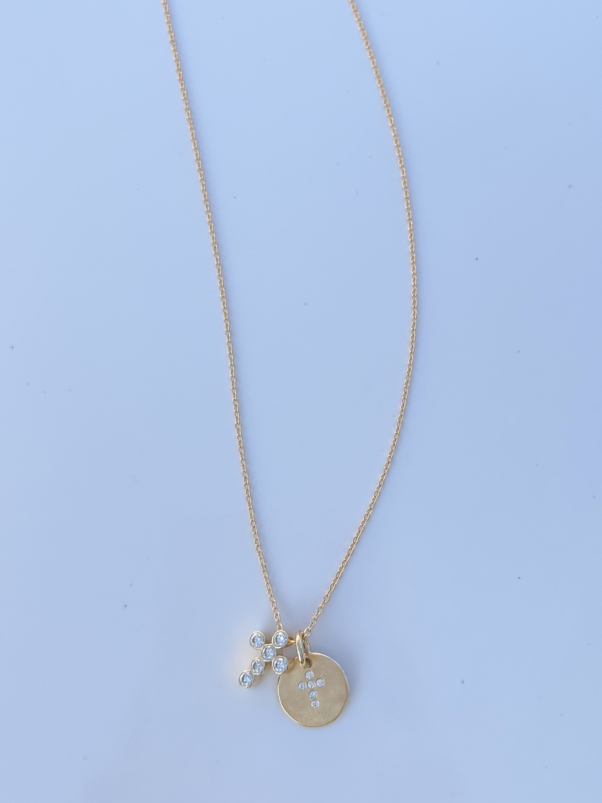 Diamond Bezel Cross Necklace